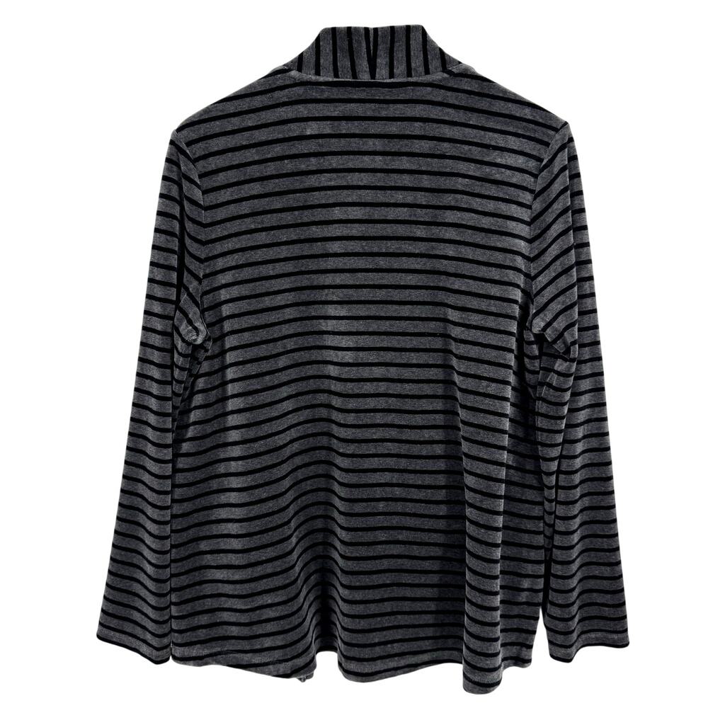 Talbots Medium Velour Soft Open Front Gray Long S… - image 7